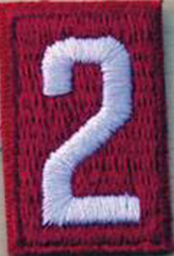 Unit Numeral 2 Horizontal Embroidered Plastic