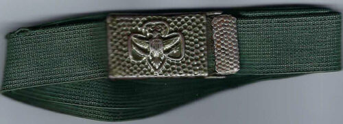 Belt Buckle Gunmetal and Belt 1 inch Elastic 1948 - 1963