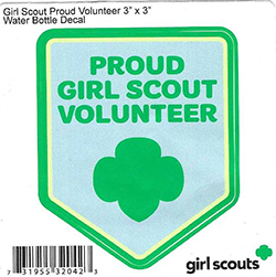 Girl Scout Proud Volunteer Water Bottle Decal