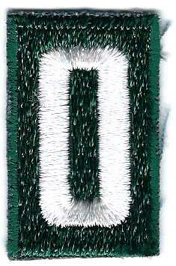 Girl Scout Unit Numeral 0 Large Dark Green 1973 - 1980