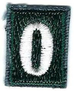 Girl Scout Unit Numeral 0 Small Dark Green 2000 - 2003