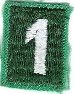 Girl Scout Unit Numeral 1 Small Jade Green 1994 - 2000.