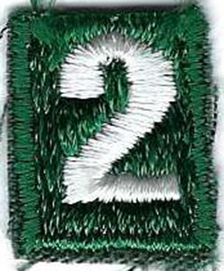 Girl Scout Unit Numeral 2 Small Dark Green 2000 - 2003