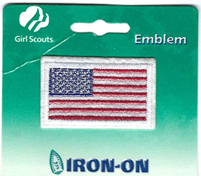 Girl Scouts, Iron On, American Flag Emblem 2003 - Date