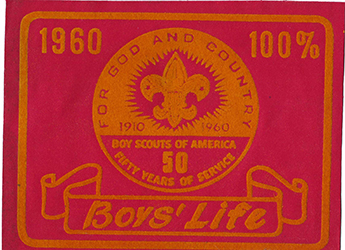 100% Boys Life Unit Award 1960 Felt