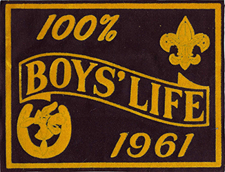 100% Boys Life Unit Award 1961 Felt