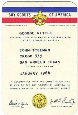 Registration Card Comitteeman GR 1964