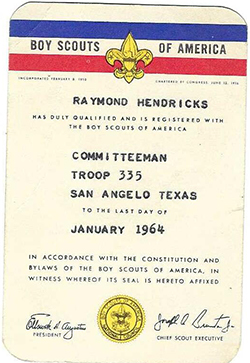 Registration Card Comitteeman RH 1964 Used